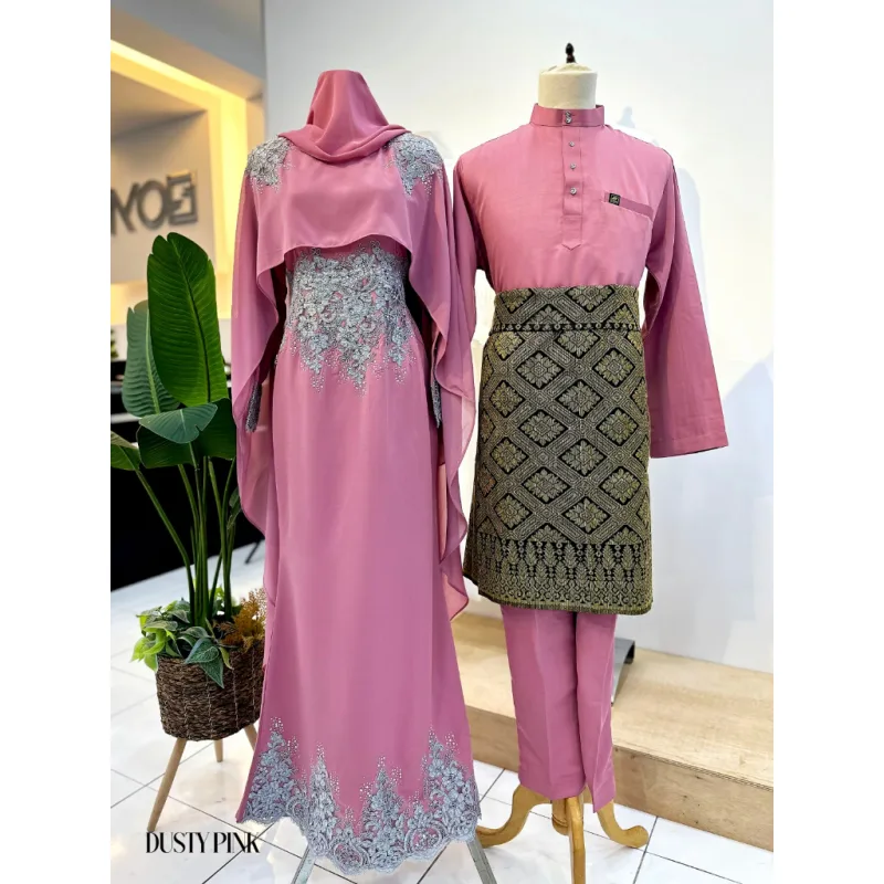 7 ITEM - 1 HARGA Bridal Set DRESS ASTIANA In DUSTY PINK | Nikah Kahwin |Tunang | BY MOFF2U