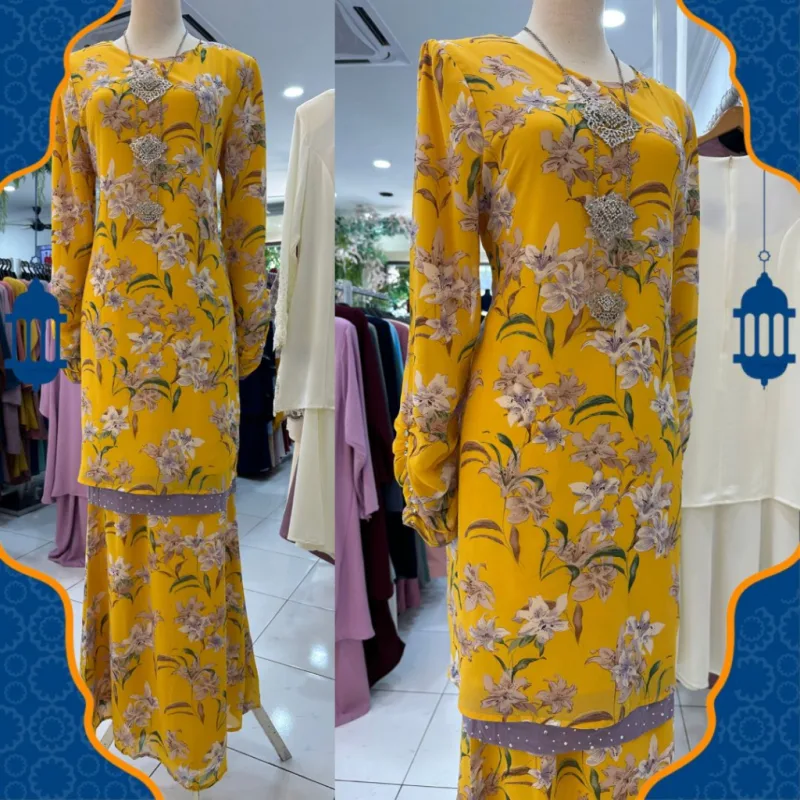 KURUNG MODEN CORAK BUNGA IN 3 COLOUR I KURUNG I BUNGA I LELONG I KURUNG MODEN BY MOFF thumbnail 2