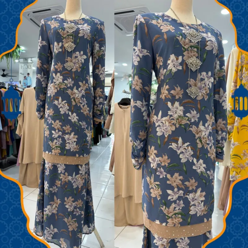 KURUNG MODEN CORAK BUNGA IN 3 COLOUR I KURUNG I BUNGA I LELONG I KURUNG MODEN BY MOFF