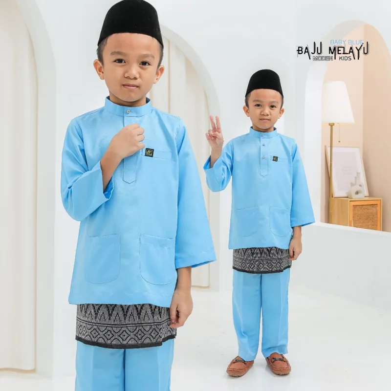 MOFF Set FAMILY BAJU KURUNG MODEN SARRA In BABY BLUE | Kurung Moden by Moff2U thumbnail 4