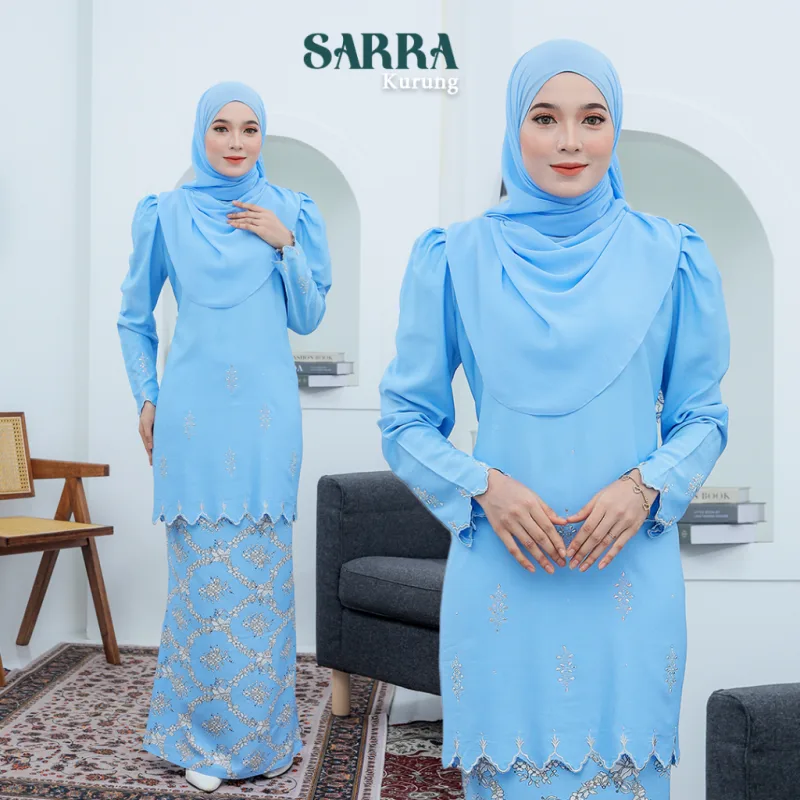MOFF Set FAMILY BAJU KURUNG MODEN SARRA In BABY BLUE | Kurung Moden by Moff2U thumbnail 3