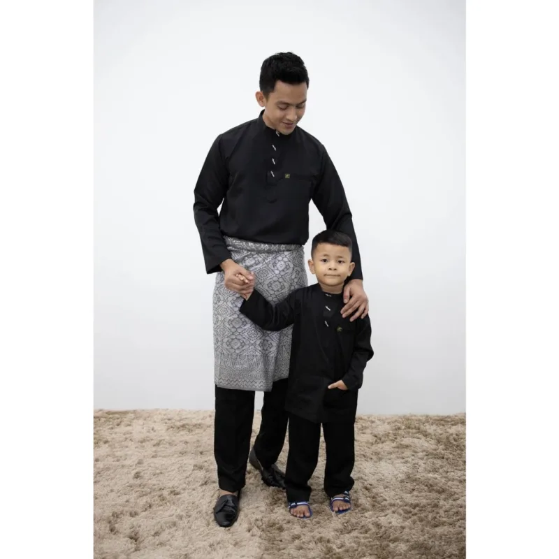 SET FAMILY BAJU KURUNG LARASATI BAJU MELAYU WARNA BLACK RAYA 2023 | BAJU KURUNG BY MOFF2u thumbnail 4