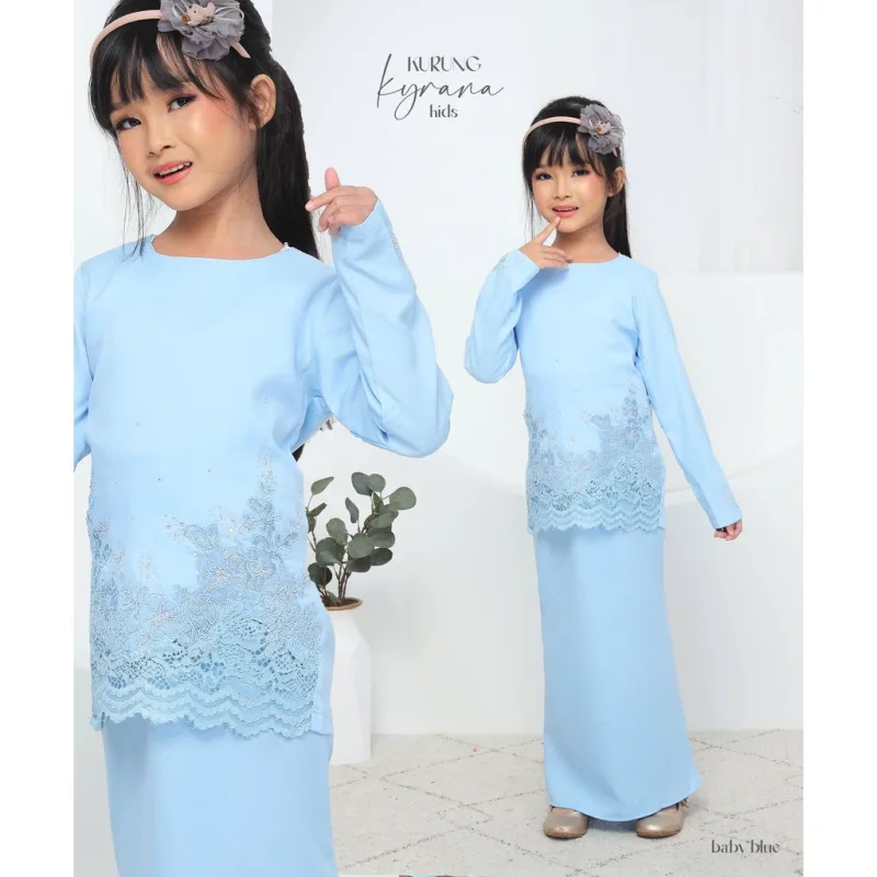 Set Family Baju Kurung Moden Kyrana In Baby Blue I Kurung Moden I Ayah Anak I Ibu I Moden I Set Family By Moff2u thumbnail 4