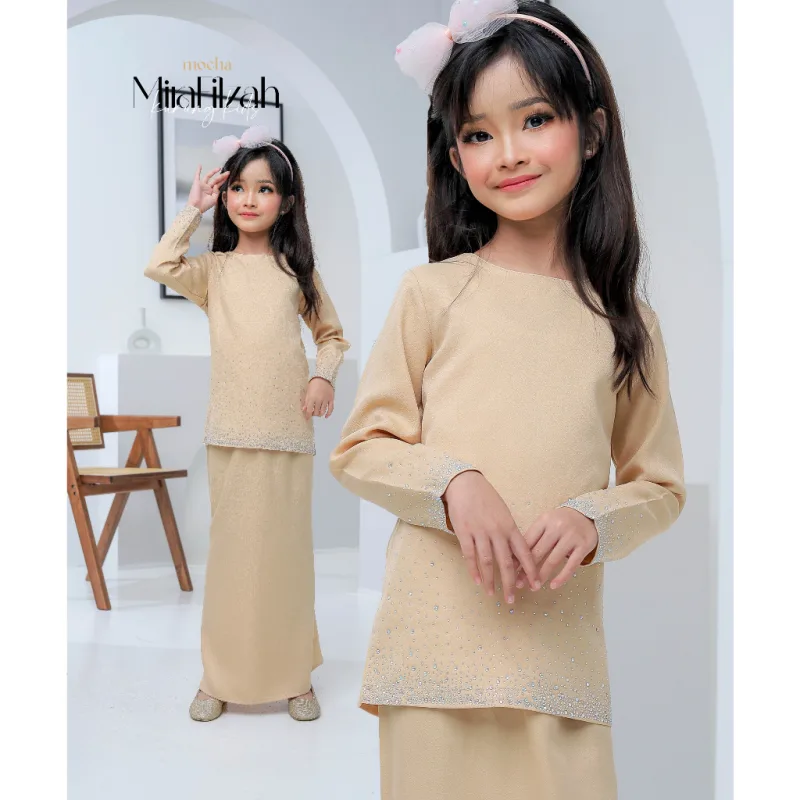 Moff Set Family BAJU Kurung Moden MIRA Filzah IN MOCHA I Dewasa | Budak by MOFF2U thumbnail 2