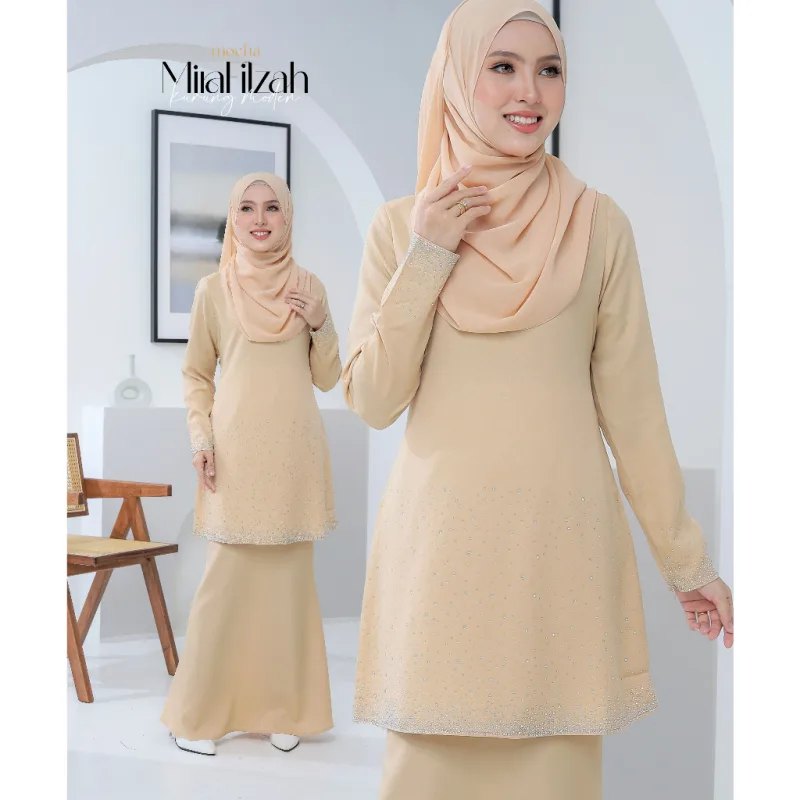 Moff Set Family BAJU Kurung Moden MIRA Filzah IN MOCHA I Dewasa | Budak by MOFF2U thumbnail 4