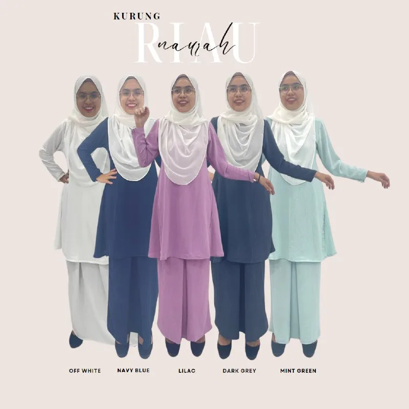 KURUNG MODEN NAURAH IN 5 COLOUR I KURUNG MODEN PLAIN BY MOFF COLLECTION