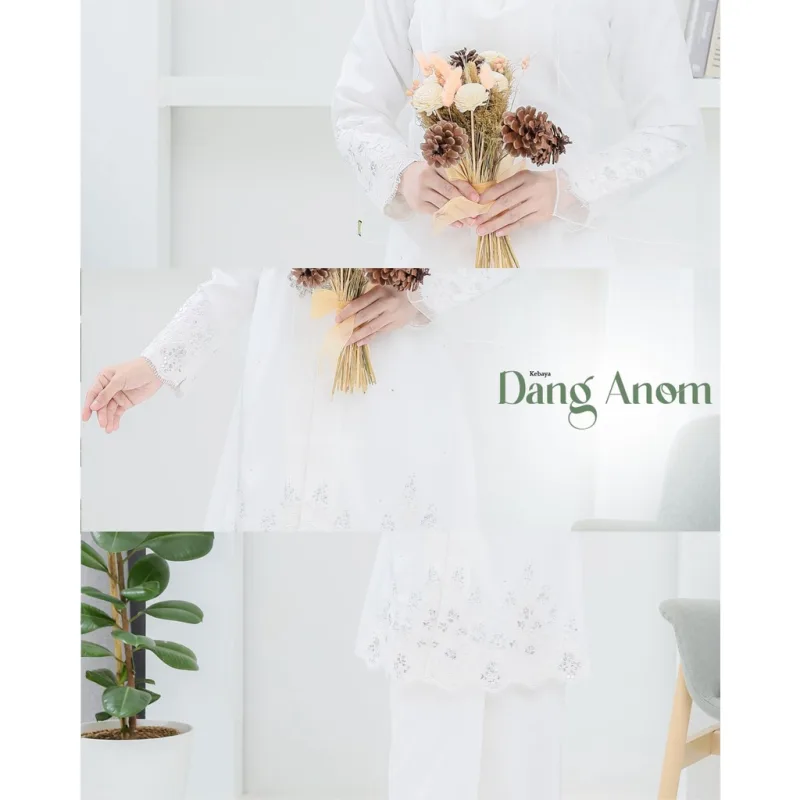 6 ITEM - 1 HARGA Bridal Set BAJU kebarung Dang Anom In Off White | Nikah Kahwin |Tunang | BY MOFF2U thumbnail 2