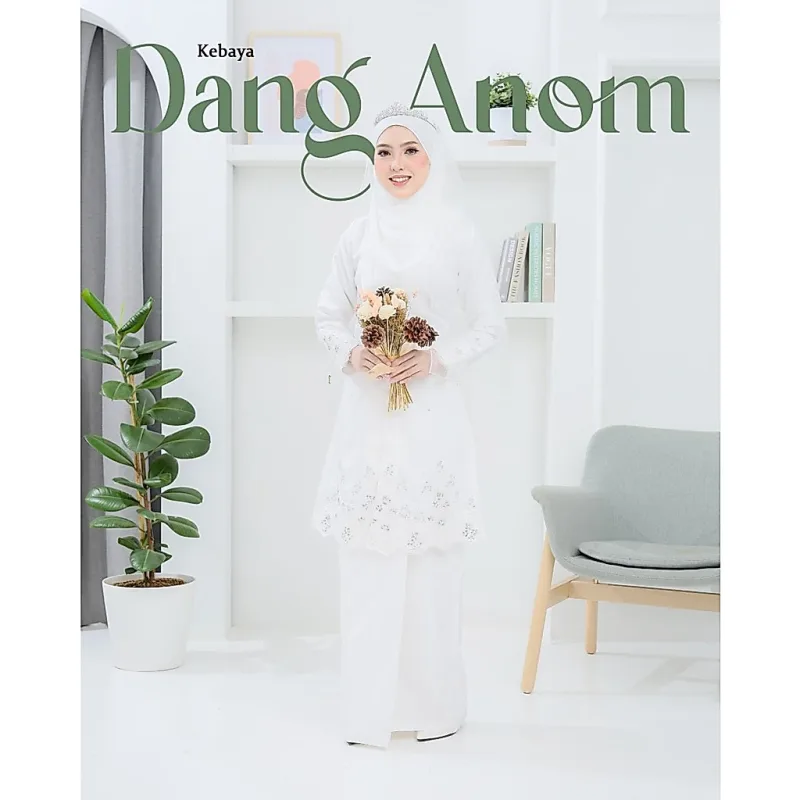 6 ITEM - 1 HARGA Bridal Set BAJU kebarung Dang Anom In Off White | Nikah Kahwin |Tunang | BY MOFF2U thumbnail 3