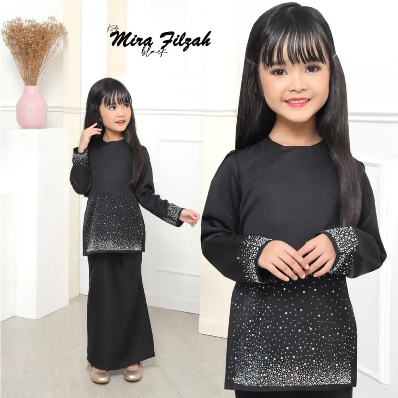 Moff Set Family BAJU Kurung Moden MIRA Filzah IN BLACK Dewasa | Budak by MOFF2U thumbnail 3