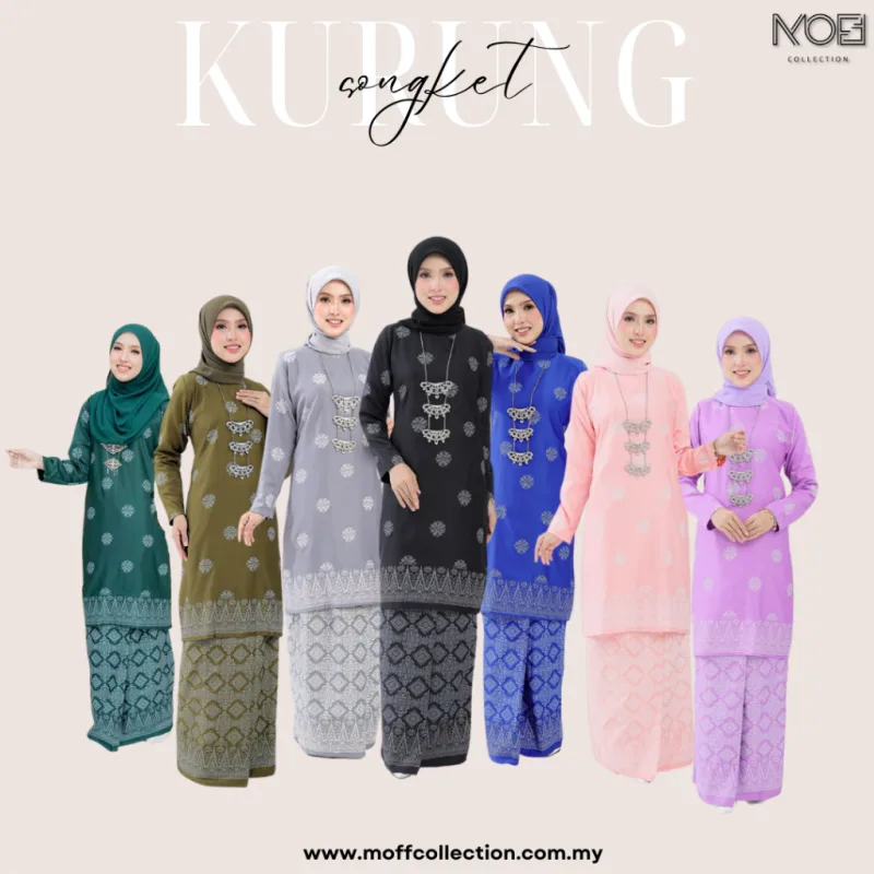 NEW DESIGN KURUNG MODEN SONGKET PLUS SIZE IN 7 COLOUR I KURUNG MODEN I BY MOFF COLLECTION