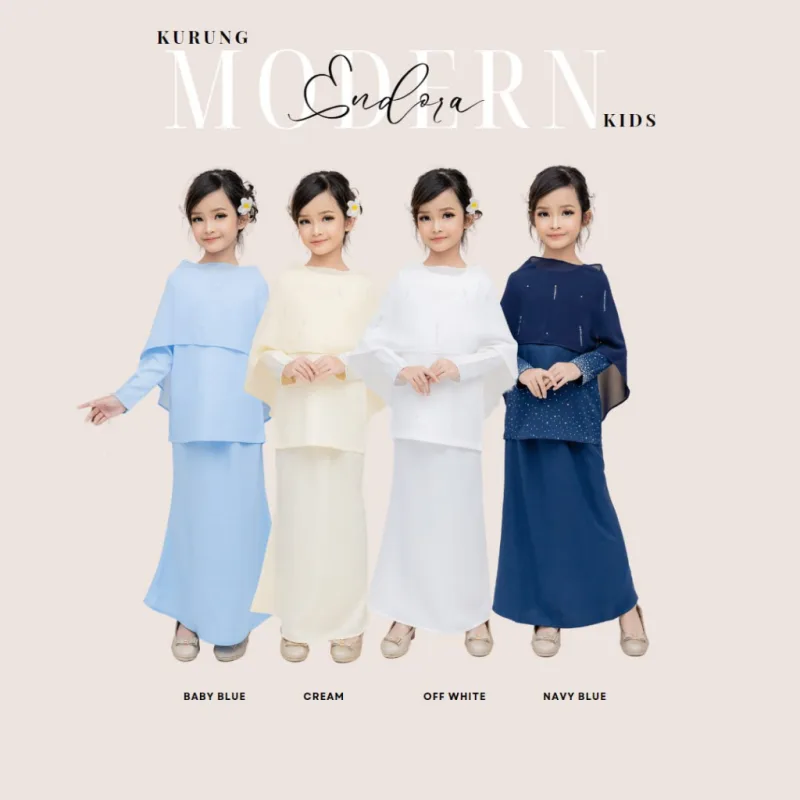 NEW DESIGN KURUNG MODEN ENDORA KIDS IN 4 COLOUR I NIKAH I TUNANG I SANDING BY MOFF COLLECTION