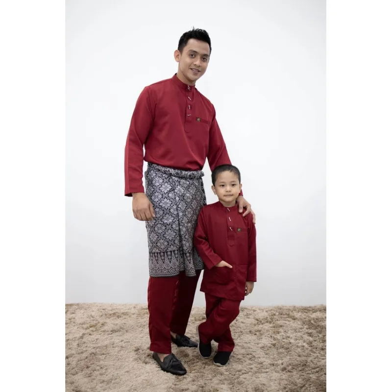 Set Family Baju Kurung Moden Kyrana In Maroon I Kurung Moden I Ayah Anak I Ibu I Moden I Set Family By Moff2u thumbnail 4