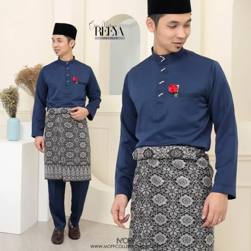 MOFF 10 ITEM - 1 HARGA Bridal Set BAJU Kurung Moden Layla In Navy BLUE | Nikah Kahwin |Tunang BAJU KURUNG LACE thumbnail 3