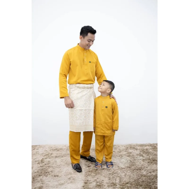 SET FAMILY BAJU KURUNG LARASATI BAJU MELAYU WARNA MUSTARD RAYA 2023 | BAJU KURUNG BY MOFF2u thumbnail 4