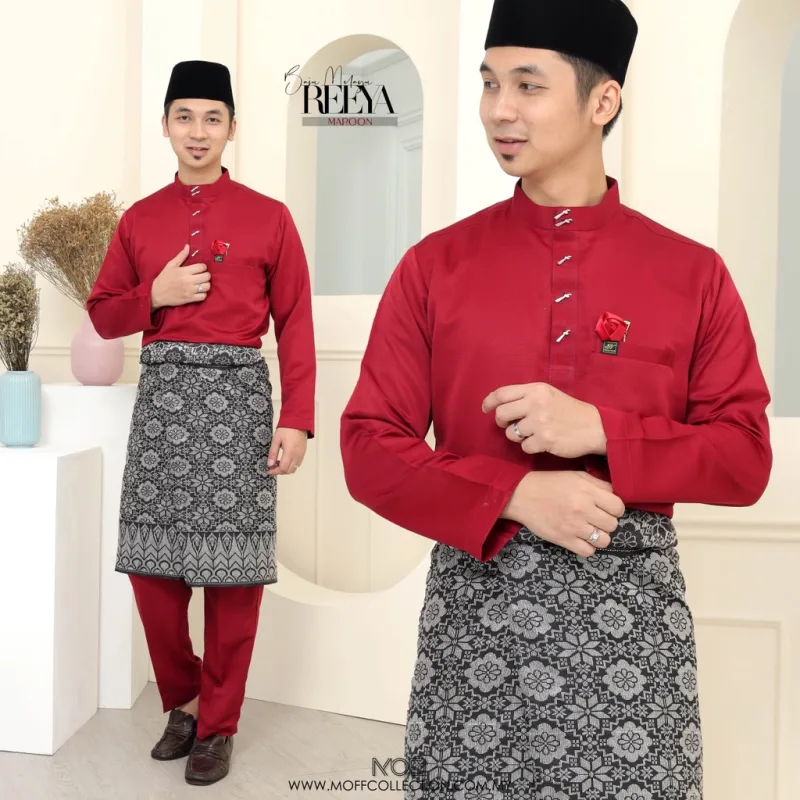 MOFF 10 ITEM - 1 HARGA Bridal Set BAJU Kurung Moden Layla In Maroon | Nikah Kahwin |Tunang BAJU KURUNG LACE thumbnail 3