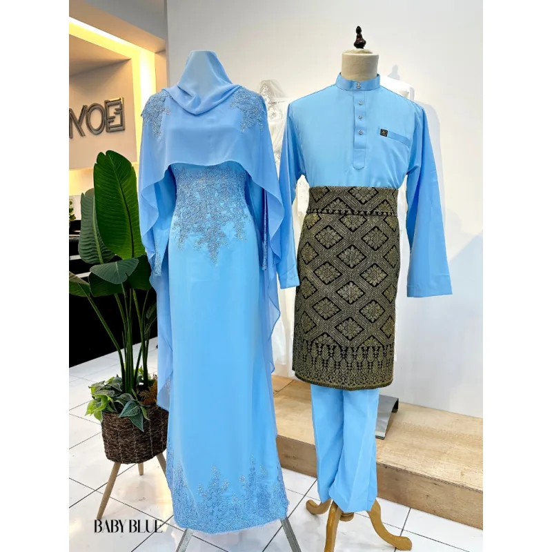 7 ITEM - 1 HARGA Bridal Set DRESS ASTIANA In BABY BLUE | Nikah Kahwin |Tunang | BY MOFF2U