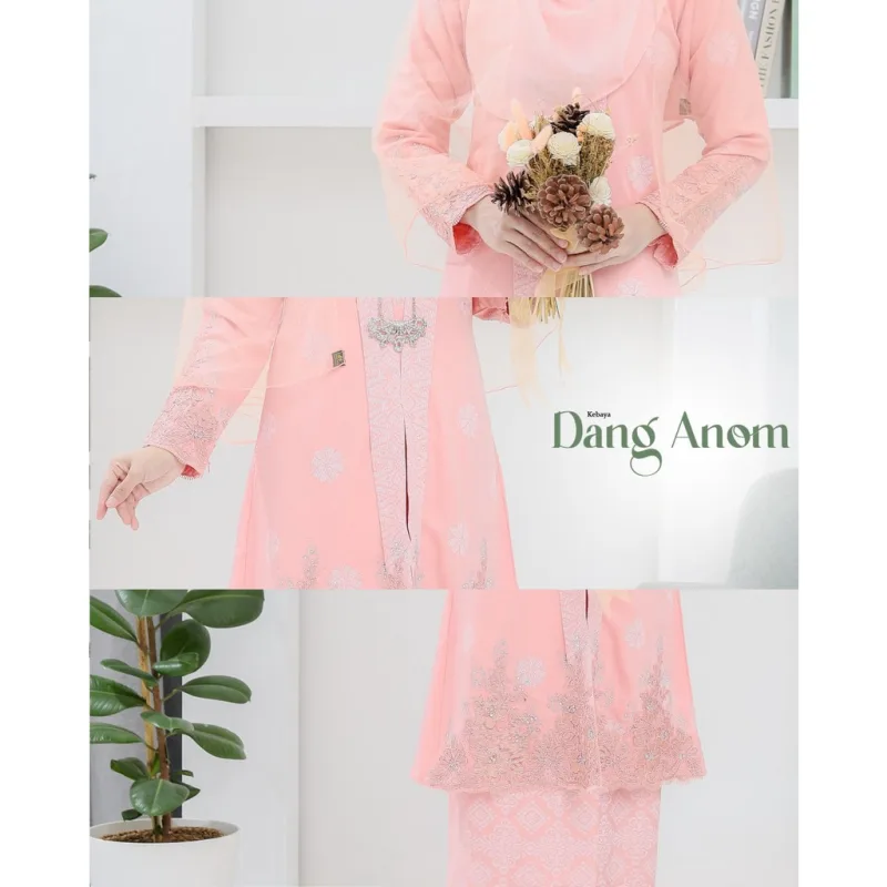 6 ITEM - 1 HARGA Bridal Set BAJU KEBARUNG Dang Anom In Peach | Nikah Kahwin |Tunang | BY MOFF2U thumbnail 3