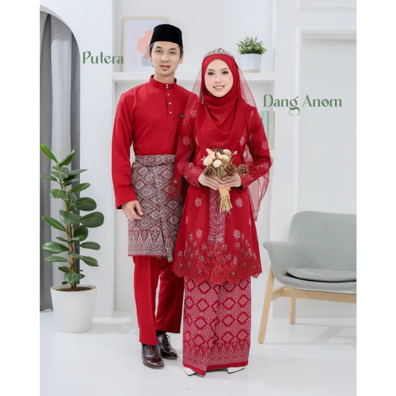 6 ITEM - 1 HARGA Bridal Set BAJU KEBARUNG Dang Anom In Maroon | Nikah Kahwin |Tunang | BY MOFF2U