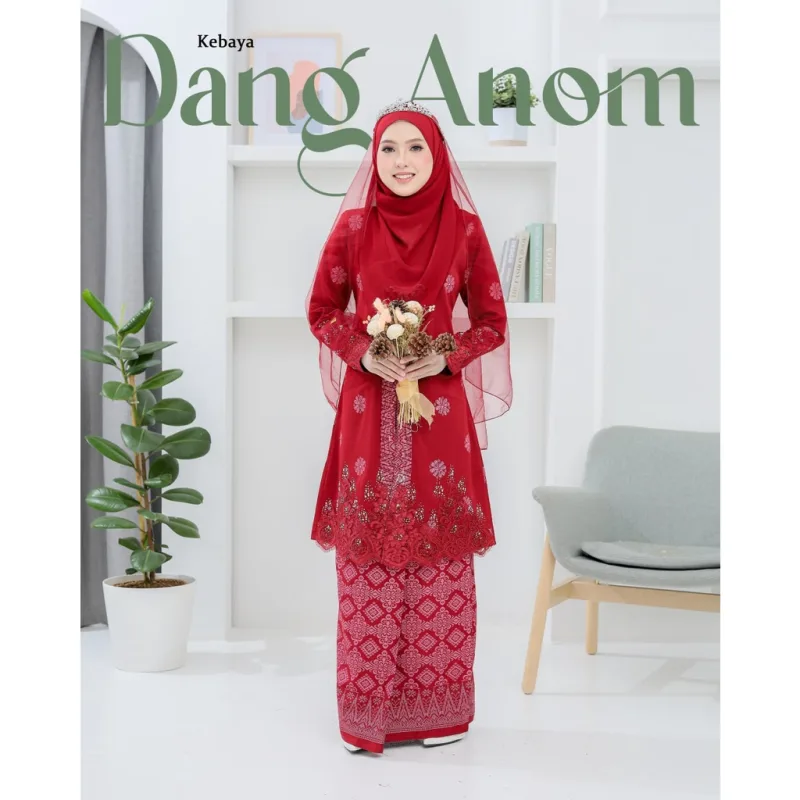6 ITEM - 1 HARGA Bridal Set BAJU KEBARUNG Dang Anom In Maroon | Nikah Kahwin |Tunang | BY MOFF2U thumbnail 2