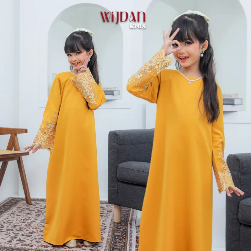 SET FAMILY ABAYA WIJDAN BAJU MELAYU IN MUSTARD RAYA 2026 | ABAYA BY MOFF2u thumbnail 3
