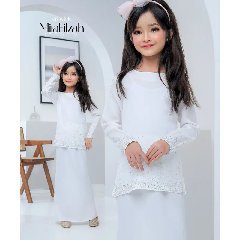 Moff Set Family BAJU Kurung Moden MIRA Filzah IN OFF WHITE Dewasa | Budak by MOFF2U thumbnail 4