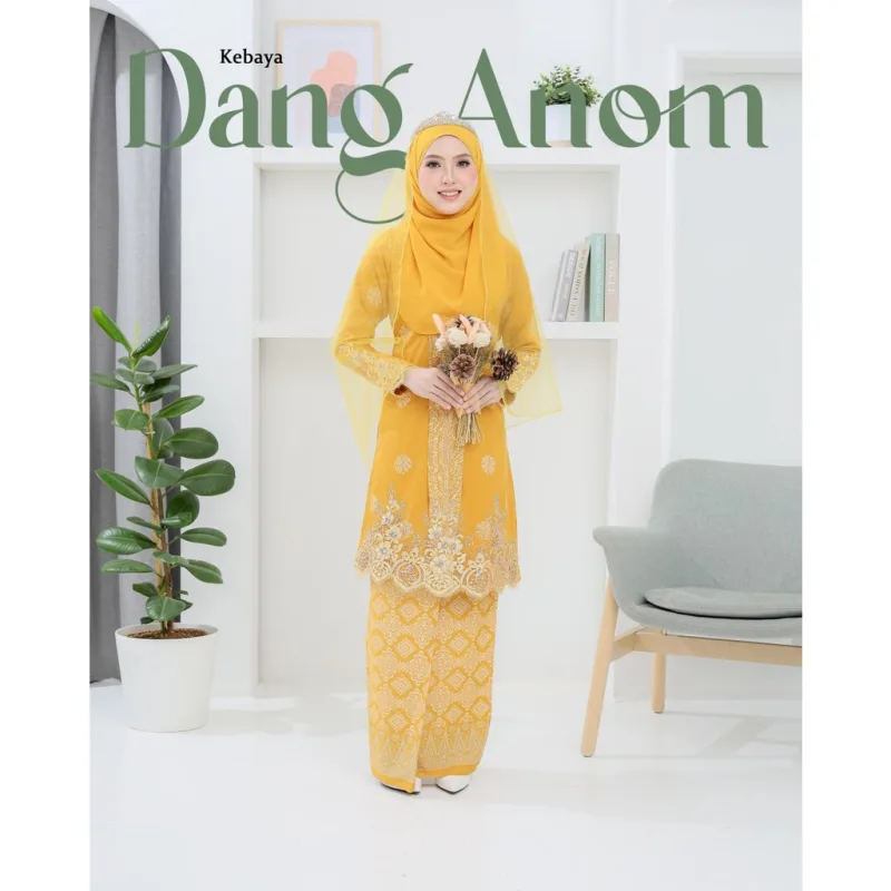 6 ITEM - 1 HARGA Bridal Set BAJU KEBARUNG Dang Anom In Mustard | Nikah Kahwin |Tunang | BY MOFF2U thumbnail 2