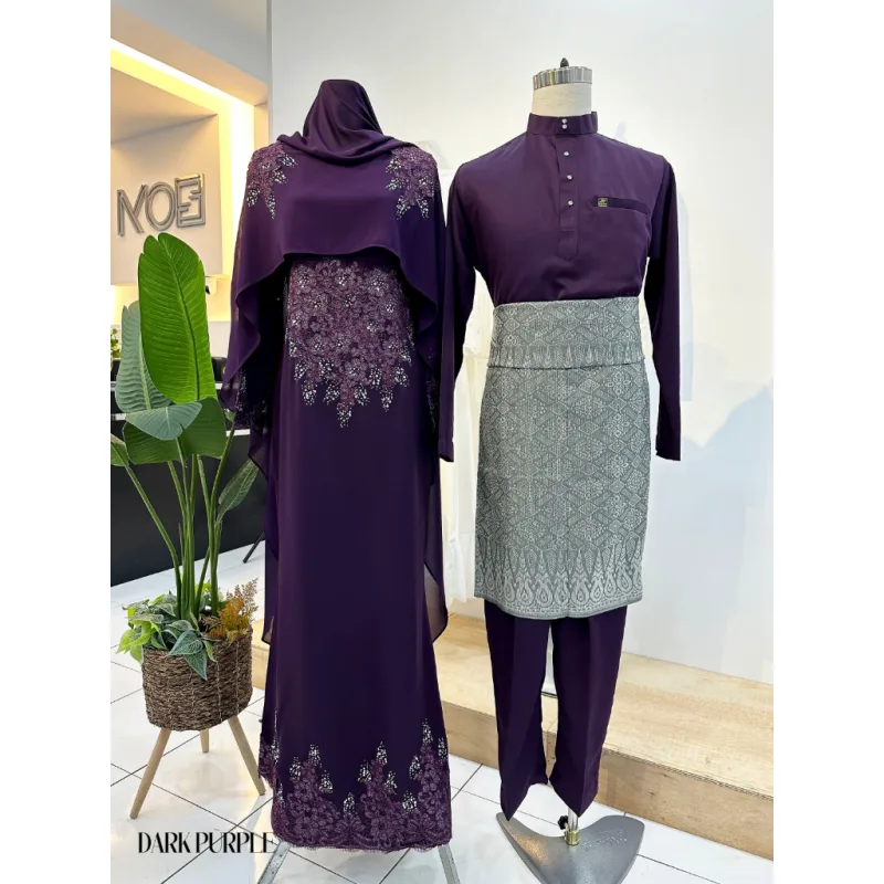 7 ITEM - 1 HARGA Bridal Set DRESS ASTIANA In DARK PURPLE | Nikah Kahwin |Tunang | BY MOFF2U