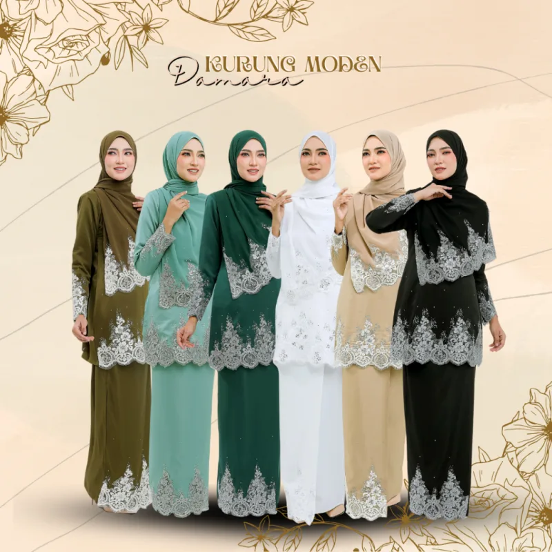 NEW DESIGN !! Kurung Moden Damara sekali SHAWL In 6 Colour I Kurung Moden I Tunang I Nikah By Moff2U