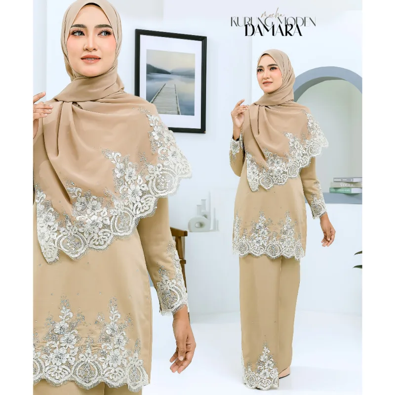 NEW DESIGN !! Kurung Moden Damara sekali SHAWL In 6 Colour I Kurung Moden I Tunang I Nikah By Moff2U thumbnail 4