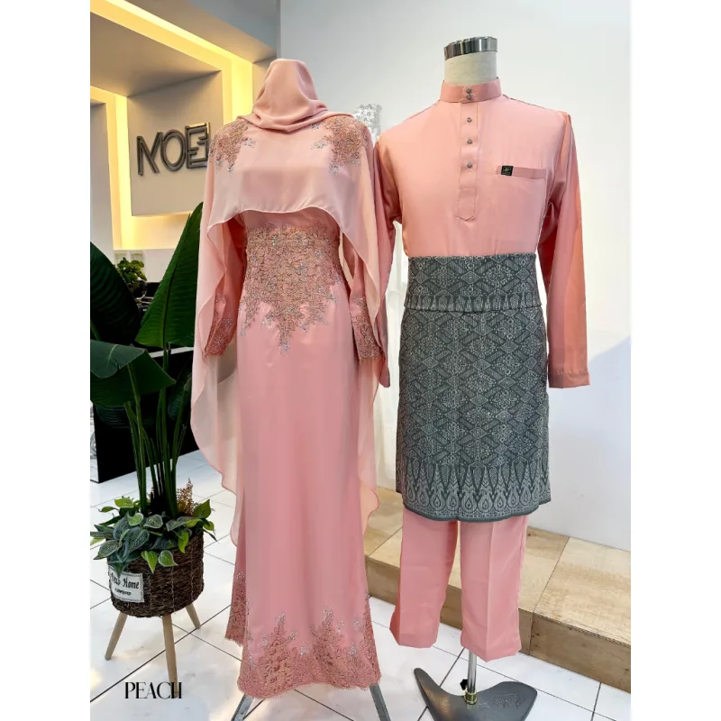 7 ITEM - 1 HARGA Bridal Set DRESS ASTIANA In PEACH | Nikah Kahwin |Tunang | BY MOFF2U