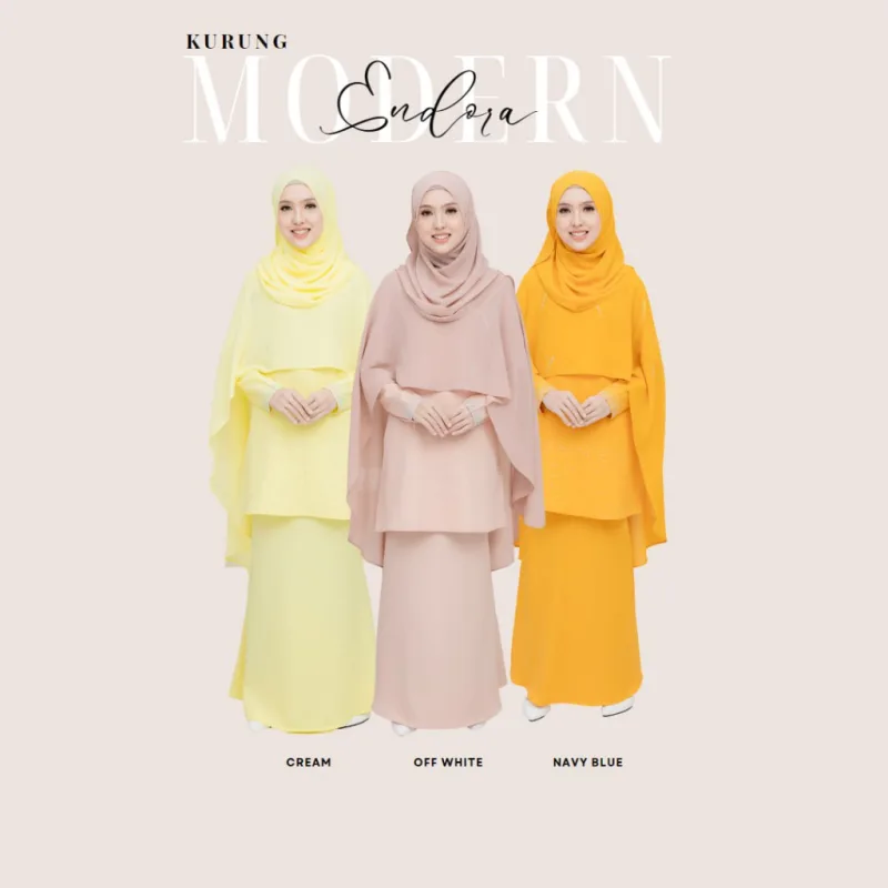 NEW DESIGN KURUNG MODEN ENDORA IN 3 COLOUR I NIKAH I TUNANG I SANDING BY MOFF COLLECTION