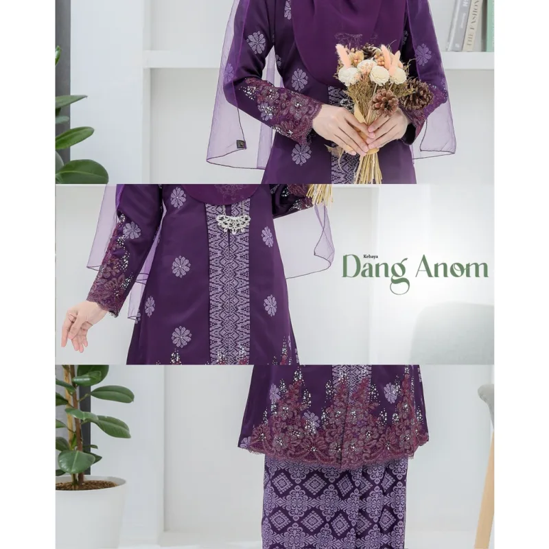 6 ITEM - 1 HARGA Bridal Set BAJU KEBARUNG Dang Anom In Dark Purple | Nikah Kahwin |Tunang | BY MOFF2U thumbnail 2