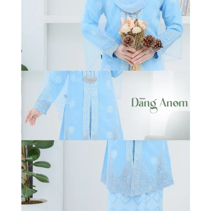 6 ITEM - 1 HARGA Bridal Set NIKAH KEBARUNG Dang Anom In Baby Blue | Nikah Kahwin |Tunang | BY MOFF2U thumbnail 3