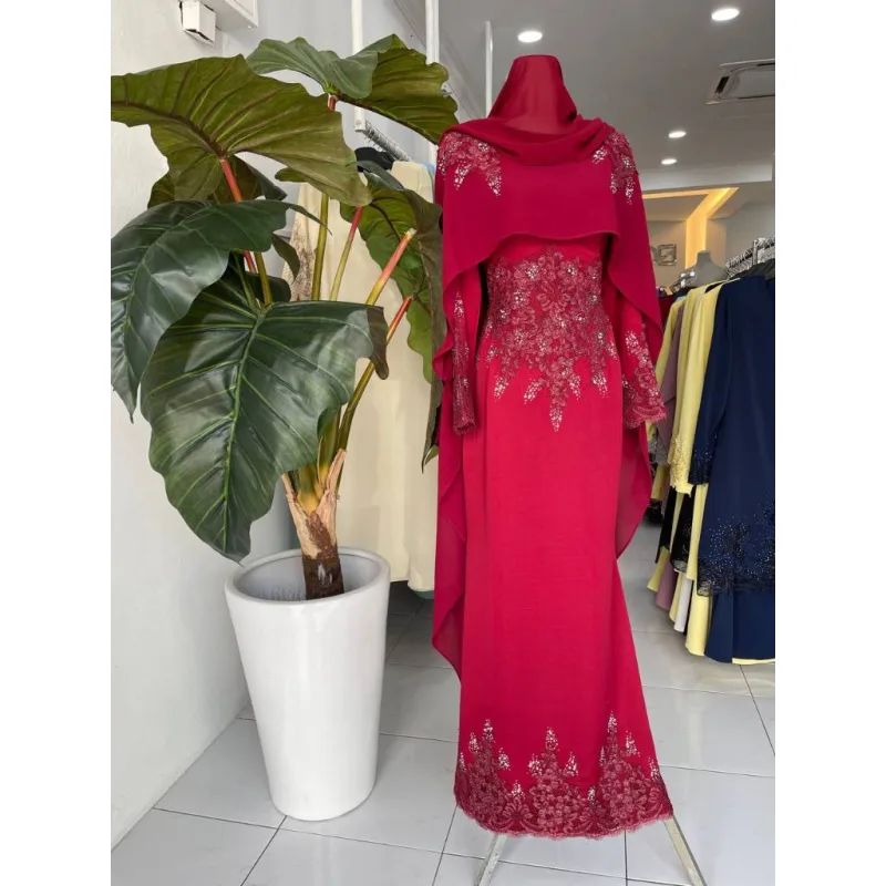 7 ITEM - 1 HARGA Bridal Set DRESS ASTIANA In MAROON | Nikah Kahwin |Tunang | BY MOFF2U thumbnail 3