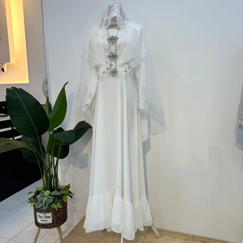 8 ITEM - 1 HARGA Bridal Set DRESS In OFF WHITE | Nikah Kahwin |Tunang | BY MOFF2U thumbnail 3