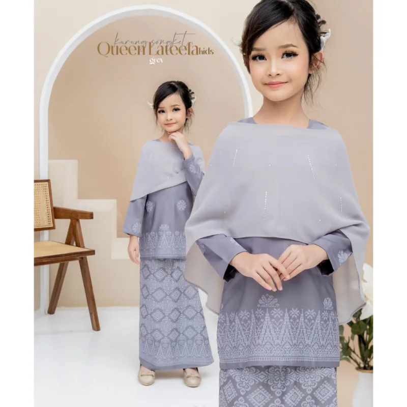 NEW DESIGN KURUNG MODEN QUEEN LATEEFA KIDS IN 6 COLOUR I KURUNG MODEN I CAPE BY MOFF COLLECTION thumbnail 3