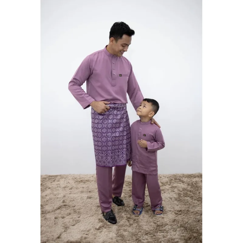 Set Family Baju Kurung Moden Kyrana In Dusty Purple I Kurung Moden I Ayah Anak I Ibu I Moden I Set Family By Moff2u thumbnail 4