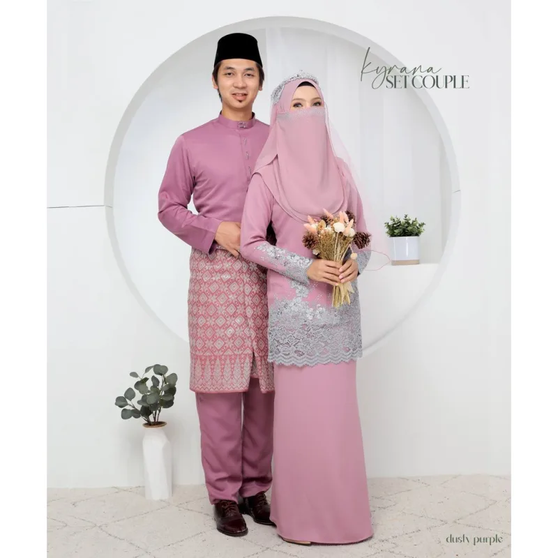 7 ITEM - 1 HARGA Bridal Set BAJU KURUNG KYRANA In DUSTY PURPLE | Nikah Kahwin |Tunang | BY MOFF2U thumbnail 2
