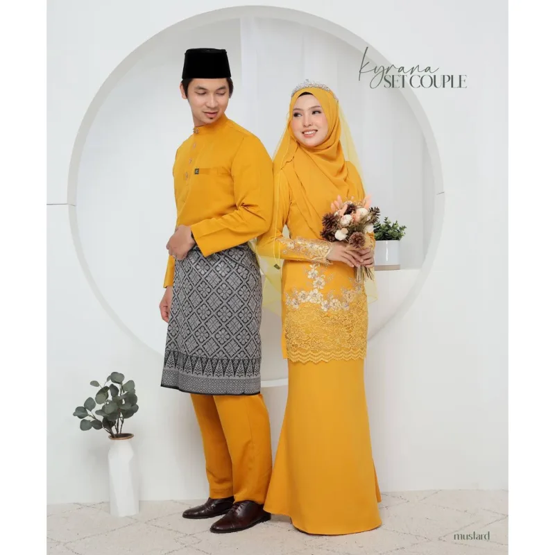 7 ITEM - 1 HARGA Bridal Set BAJU KURUNG KYRANA In MUSTARD | Nikah Kahwin |Tunang | BY MOFF2U thumbnail 2