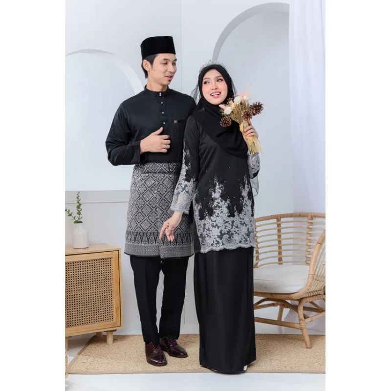 MOFF 10 ITEM - 1 HARGA Bridal Set BAJU Kurung Moden Layla In Black | Nikah Kahwin |Tunang BAJU KURUNG LACE