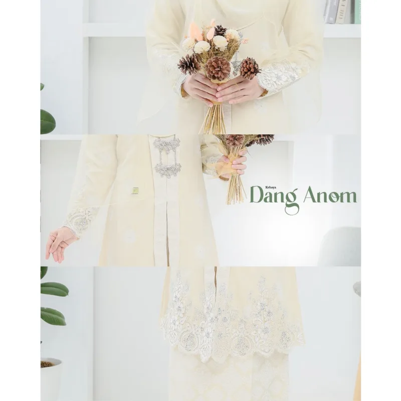 6 ITEM - 1 HARGA Bridal Set BAJU KEBARUNG Dang Anom In Cream | Nikah Kahwin |Tunang | BY MOFF2U thumbnail 3
