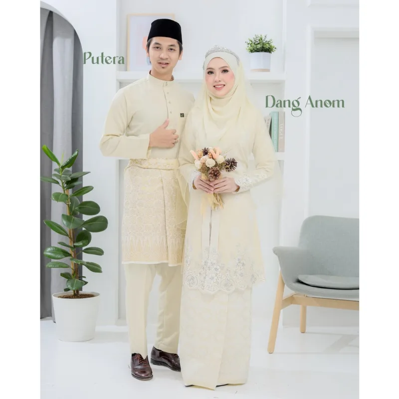 6 ITEM - 1 HARGA Bridal Set BAJU KEBARUNG Dang Anom In Cream | Nikah Kahwin |Tunang | BY MOFF2U