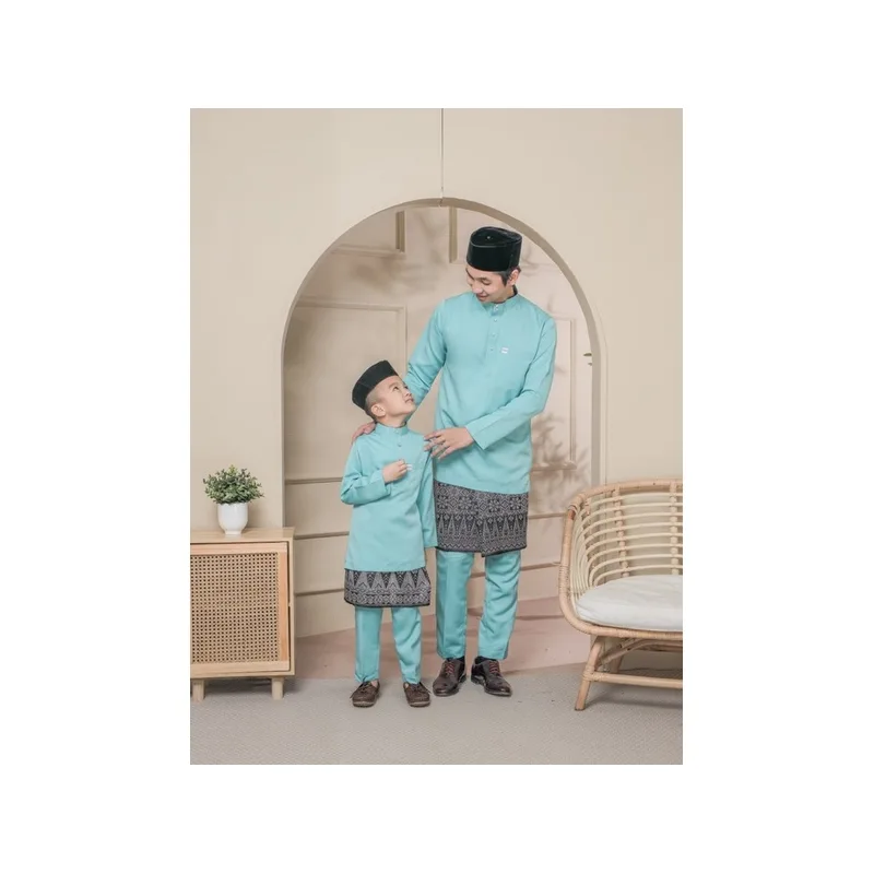 BAJU MELAYU SEDONDON |SET AYAH DAN ANAK| BAJU MELAYU SLIM FIT | BAJU MELAYU NUDE MINT | BAJU MELAYU RAYA 2024 thumbnail 3