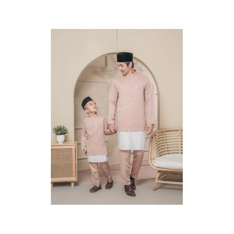 BAJU MELAYU SEDONDON |SET AYAH DAN ANAK| BAJU MELAYU SLIM FIT | BAJU MELAYU NUDE CHAMPAGNE | BAJU MELAYU RAYA 2024 thumbnail 3