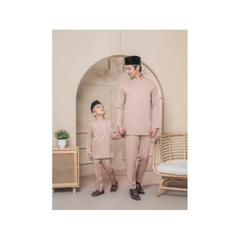 BAJU MELAYU SEDONDON |SET AYAH DAN ANAK| BAJU MELAYU SLIM FIT | BAJU MELAYU NUDE CHAMPAGNE | BAJU MELAYU RAYA 2024 thumbnail 4