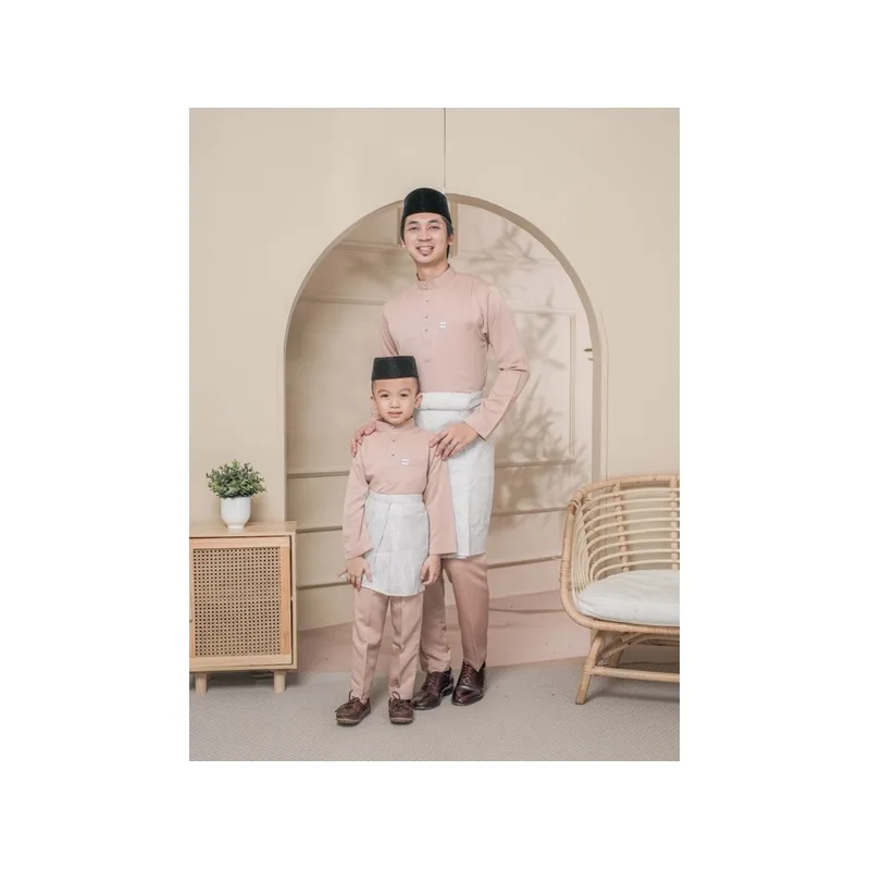 BAJU MELAYU SEDONDON |SET AYAH DAN ANAK| BAJU MELAYU SLIM FIT | BAJU MELAYU NUDE CHAMPAGNE | BAJU MELAYU RAYA 2024 thumbnail 2