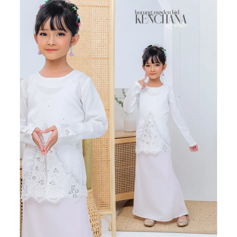 FULL SET FAMILY BAJU KRUNG KENCHANA | RAYA SEDONDON | BAJU KURUNG MODEN | KURUNG OFF WHITE | BAJU RAYA 2023 | BY MOFF2U thumbnail 3