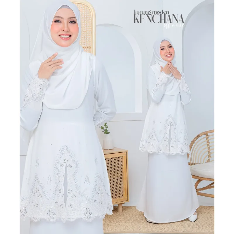 FULL SET FAMILY BAJU KRUNG KENCHANA | RAYA SEDONDON | BAJU KURUNG MODEN | KURUNG OFF WHITE | BAJU RAYA 2023 | BY MOFF2U thumbnail 2