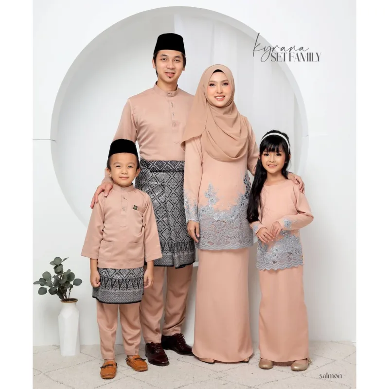 Set Family Baju Kurung Moden Kyrana In Nude Champagne I Kurung Moden I Ayah Anak I Ibu I Moden I Set Family By Moff2u