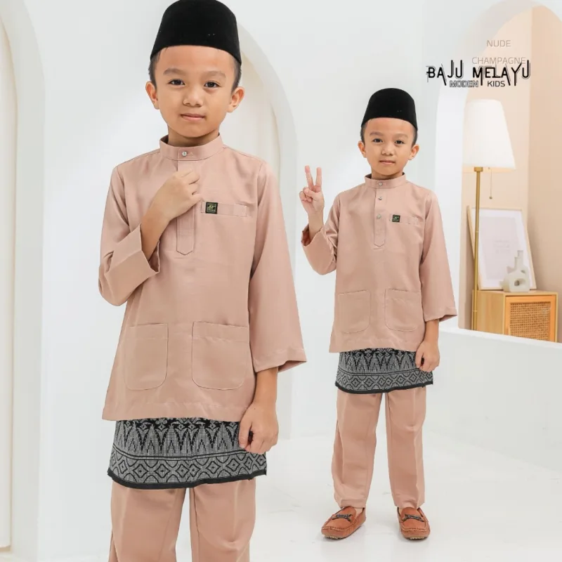 Set Family Baju Kurung Moden Kyrana In Nude Champagne I Kurung Moden I Ayah Anak I Ibu I Moden I Set Family By Moff2u thumbnail 2